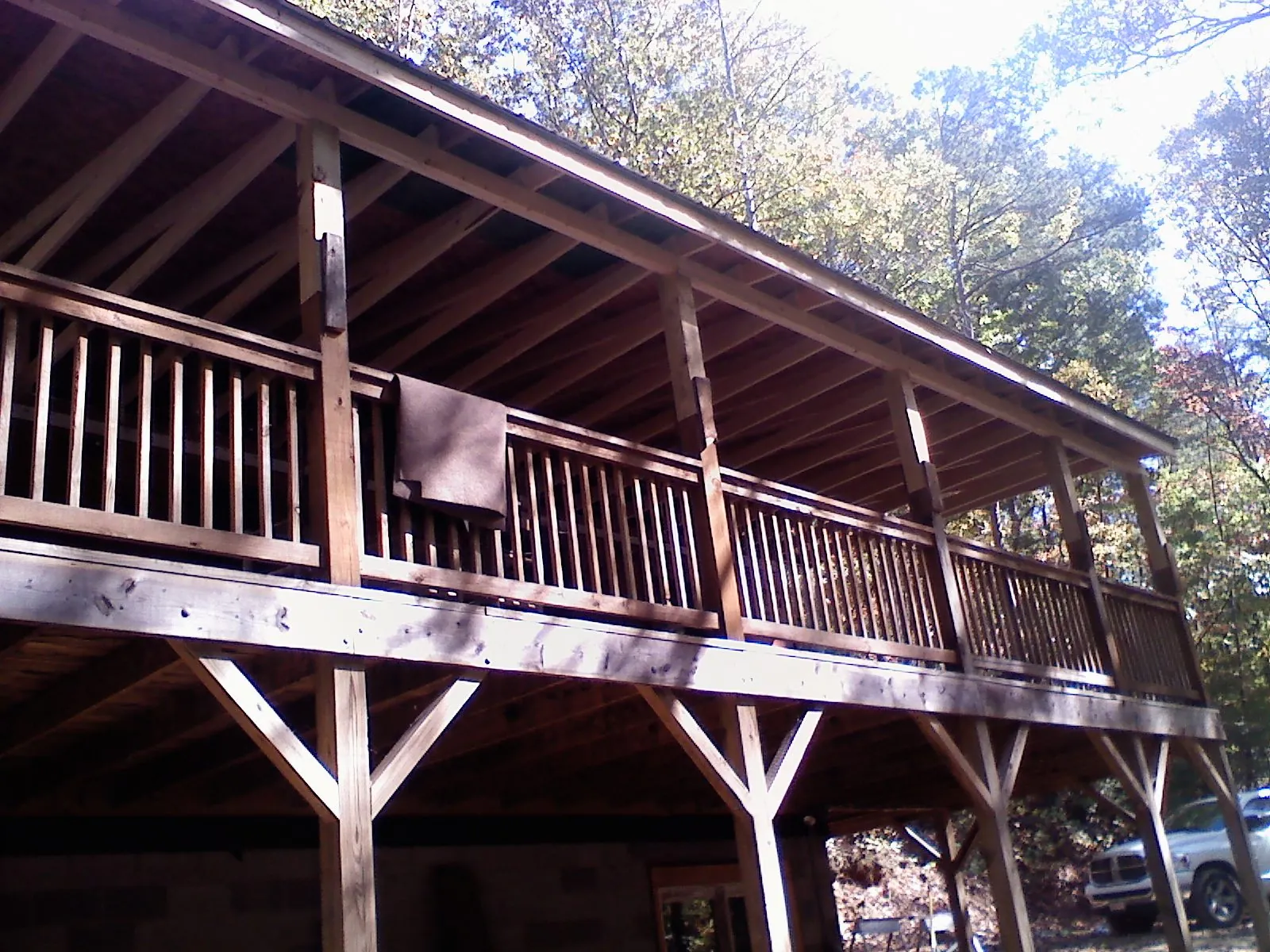 Timber framing under a new elevated porch and deck — Roof Leak Repair in Black Diamond by Roofing Brothers